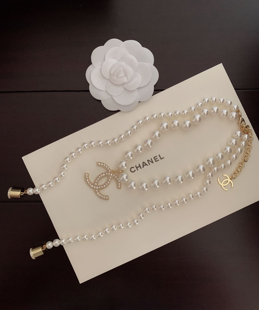 Chanel Pearls Long 18K Gold Necklace