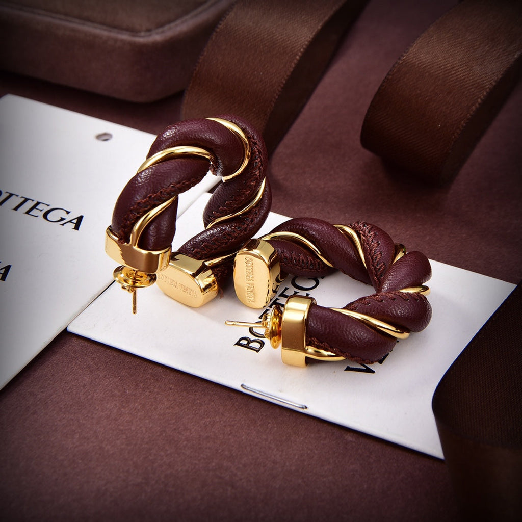 Bvlgari Brown 18K Gold Earrings