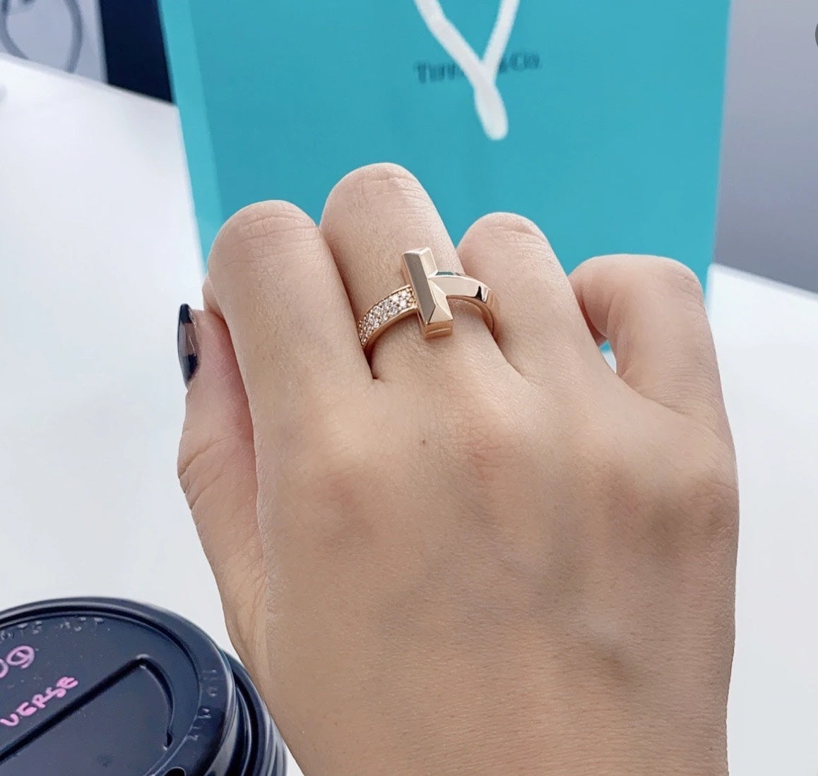 Tiffany T1 Diamonds 18K Gold Ring