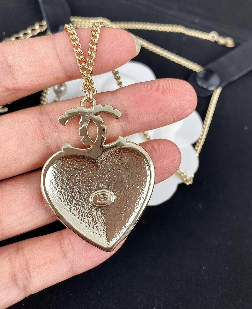 Chanel Heart 18K Gold Necklace