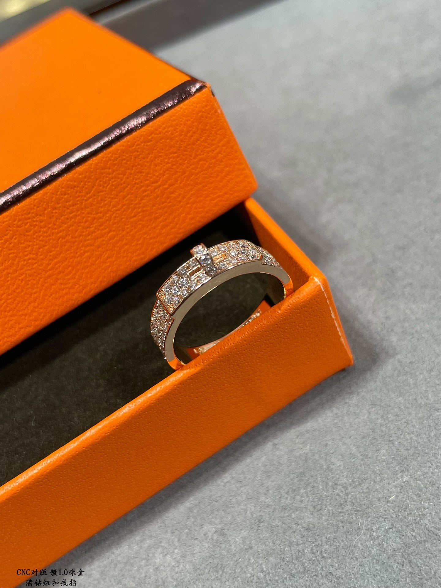 Hermes Collier De Chien Diamonds 18K Gold Ring