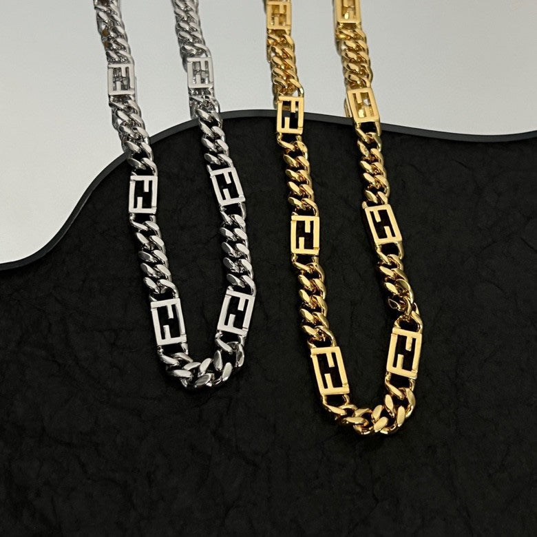 Fendi Baguette Chain 18K Gold Necklace