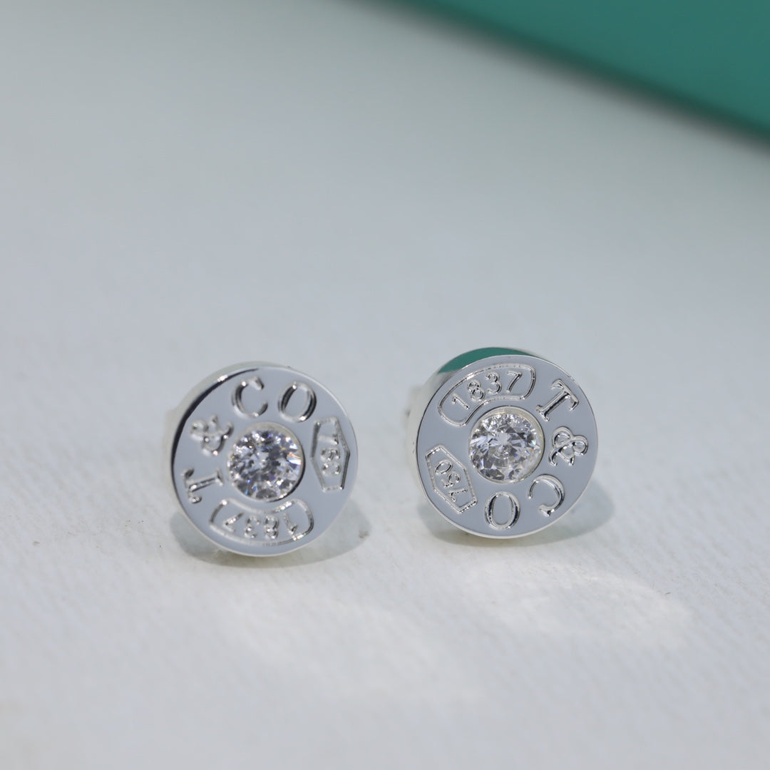 Tiffany 1837 Diamond 18K Gold Earrings