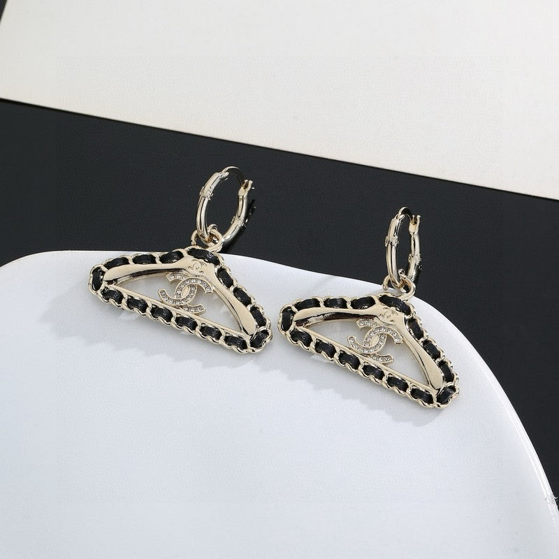 Chanel Coat Hanger 18K Gold Earrings