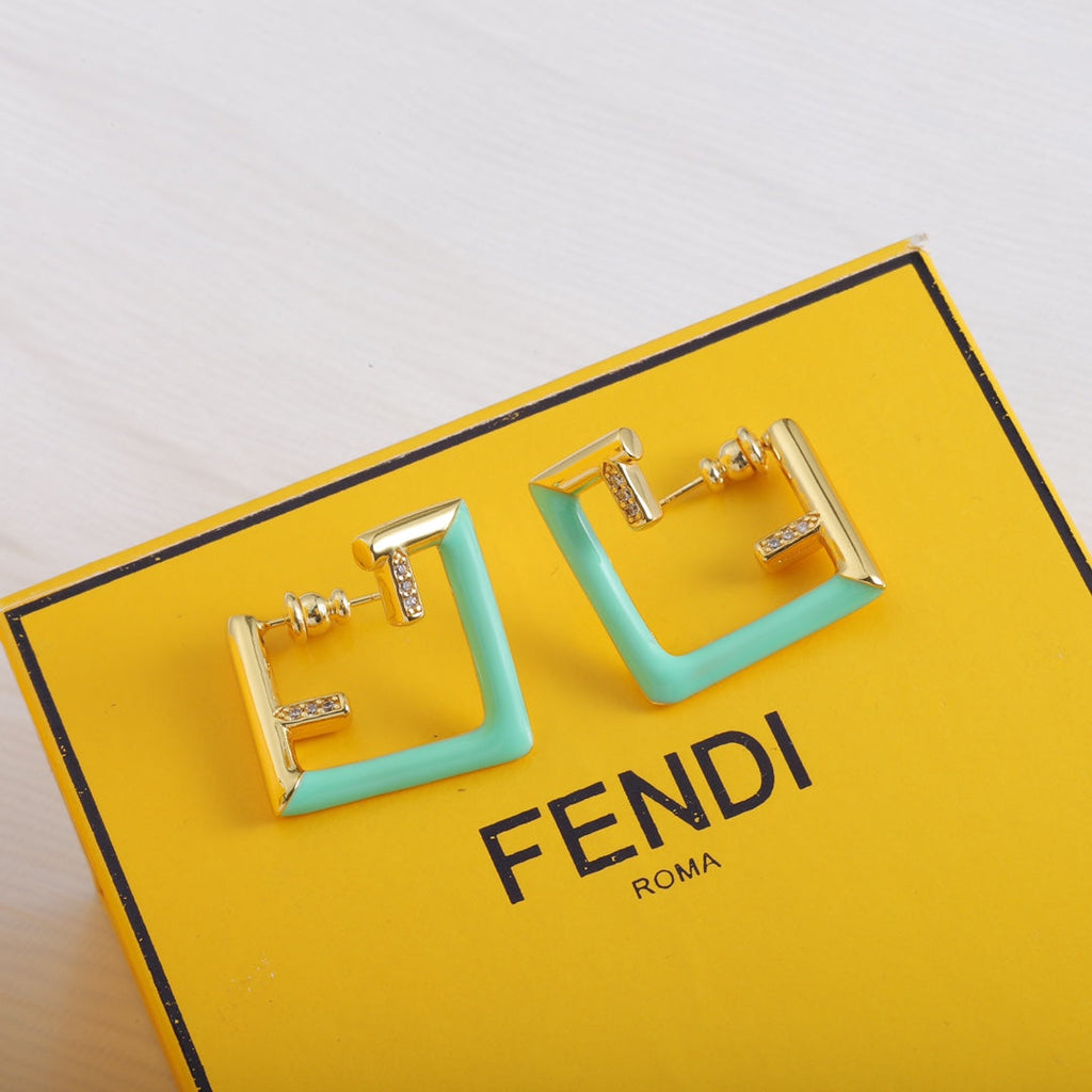 Fendi Vintage 18K Gold Earrings