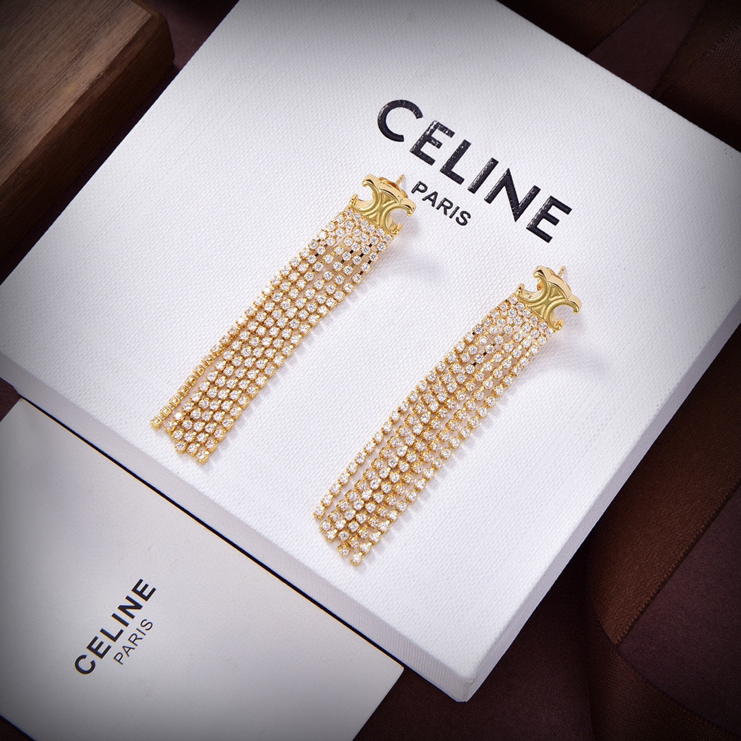 Celine Precious Tassels 18K Gold Earrings