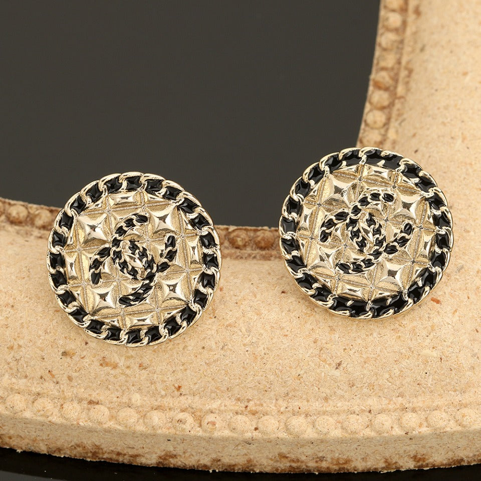 Chanel Strass 18K Gold Earrings