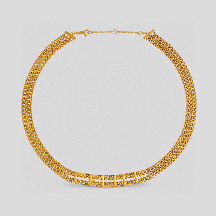 Celine Script Choker 18K Gold Necklace