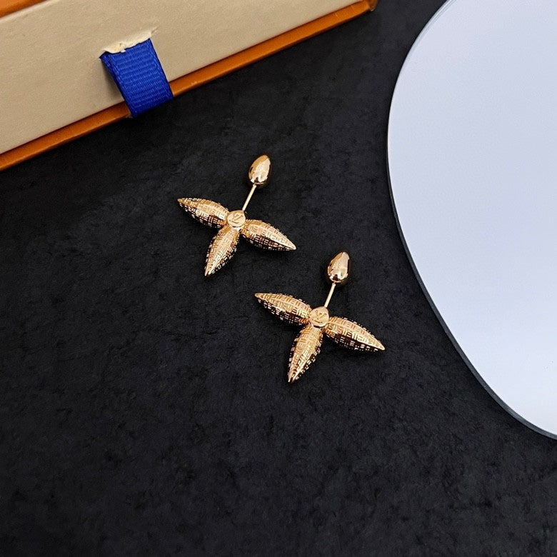 Louis Vuitton Louisette Stud 18K Gold Earrings