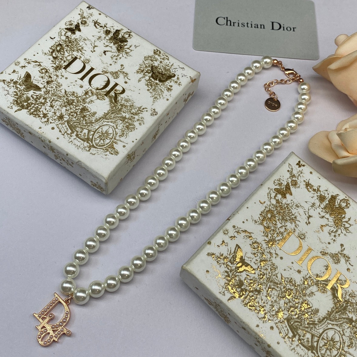 Dior Pearl 18K Gold Necklace
