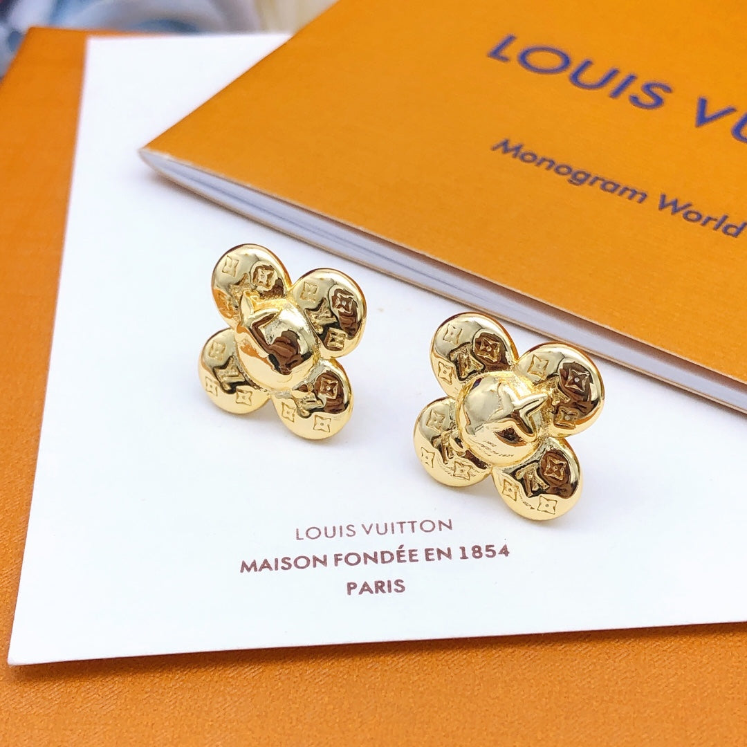 Louis Vuitton Vivienne 18K Gold Earrings