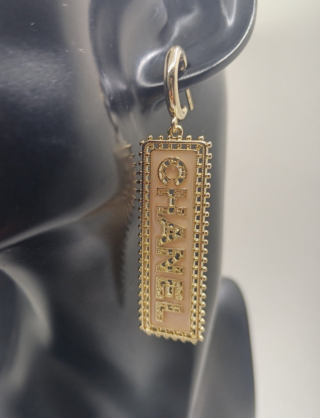 Chanel Typo Drop 18K Gold Earrings