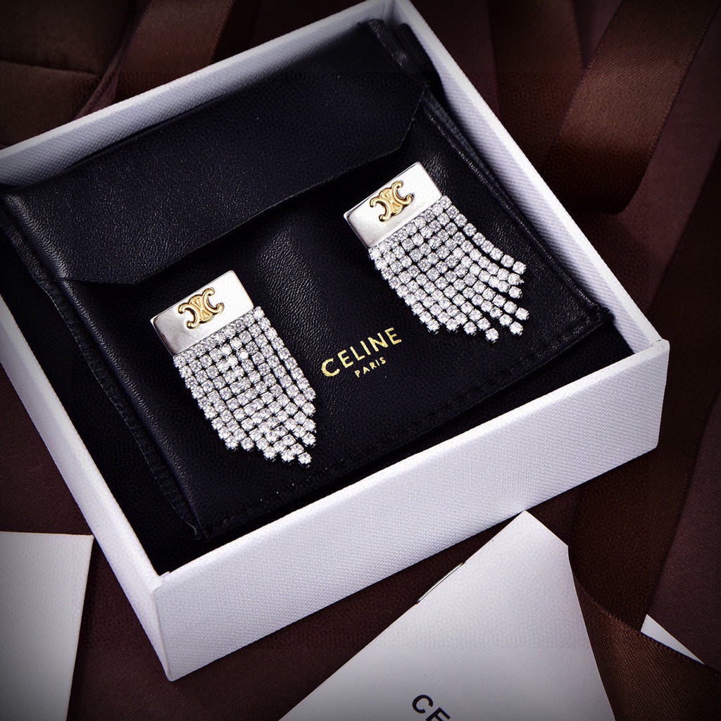 Celine Diamonds Tassel 18K Gold Earrings