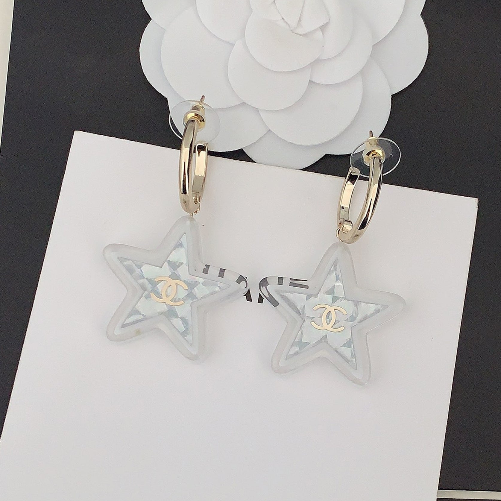 Chanel Star 18K Gold Earrings