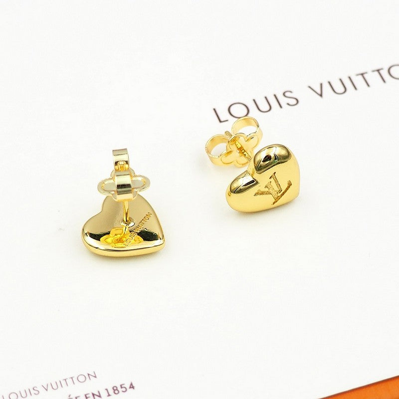 Louis Vuitton Heart 18K Gold Earrings