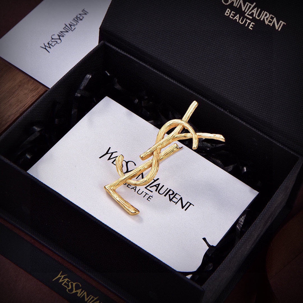 YSL Vintage 18K Gold Brooch