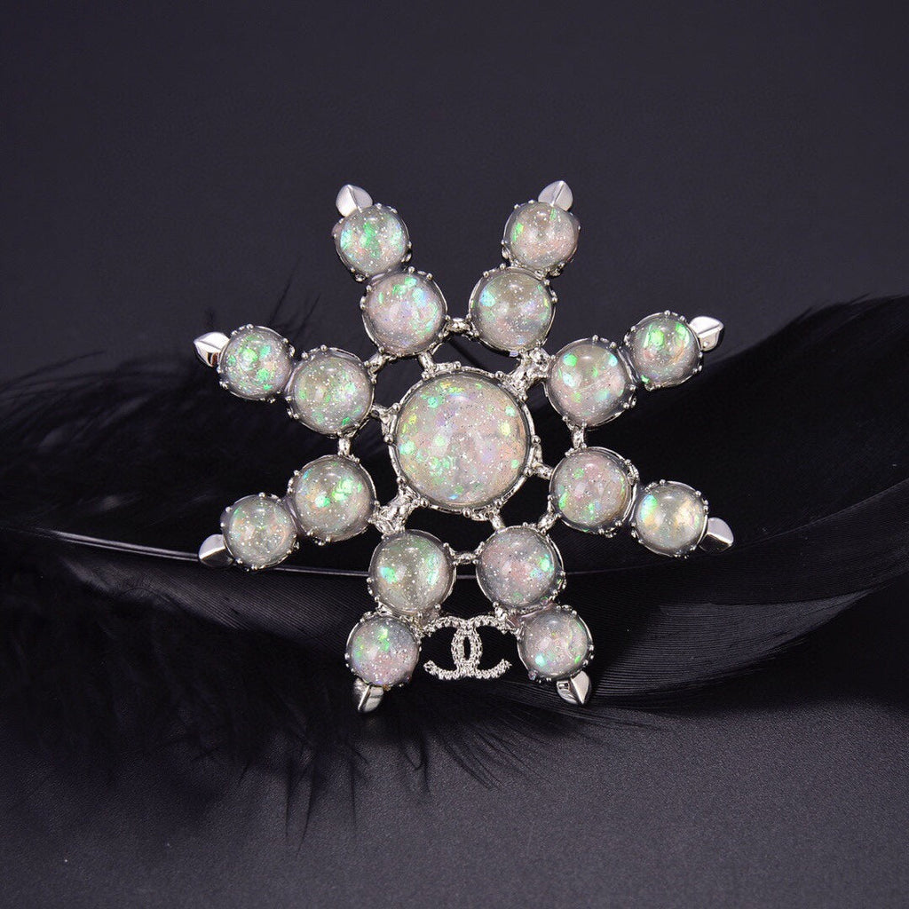 Chanel Flower Crystals 18K Gold Brooch