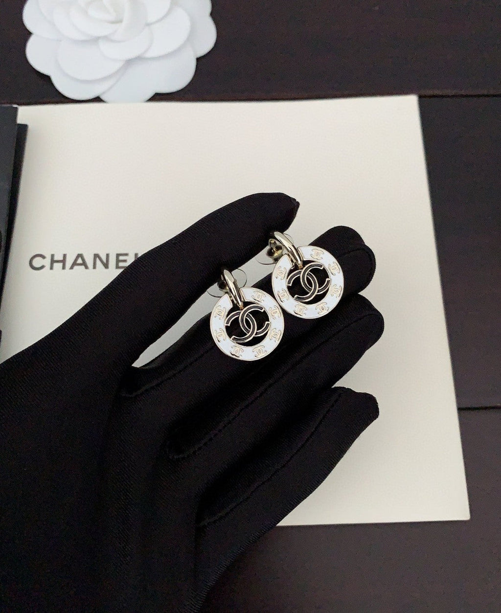 Chanel Circle 18K Gold Earrings
