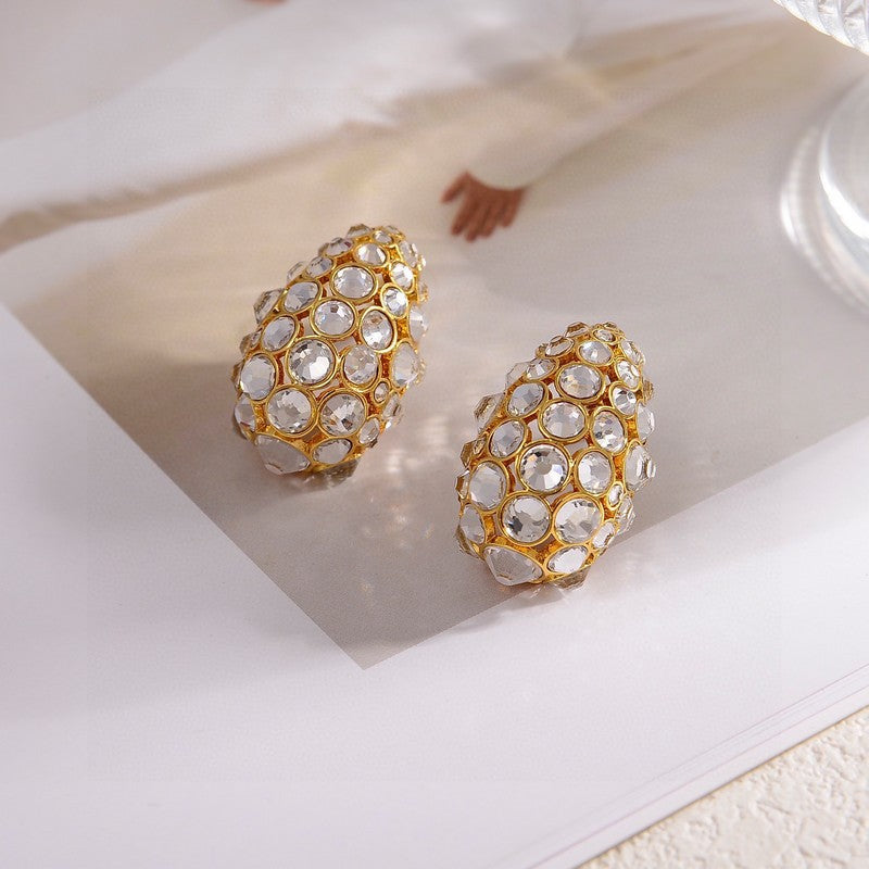 Valentino Crystal 18K Gold Earrings
