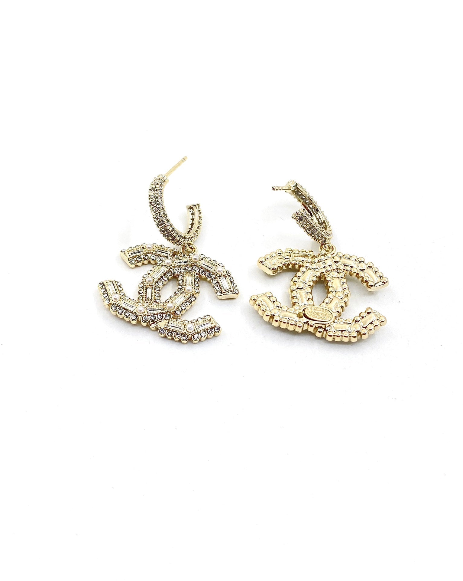 Chanel Crystals 18K Gold Earrings