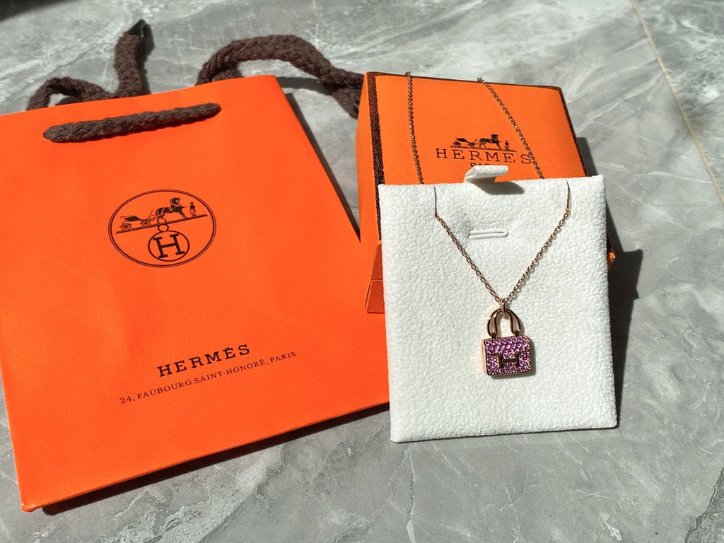 Amulettes Constance Pink Diamonds Pendant 18K Gold Necklace