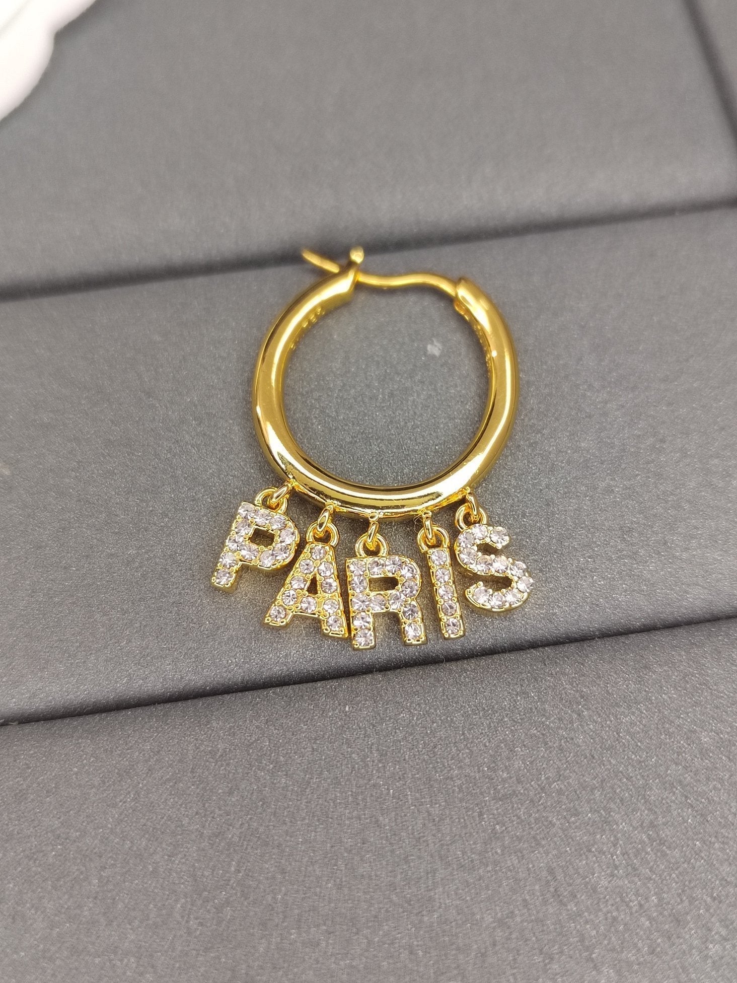 Celine Script Diamonds 18K Gold Earrings