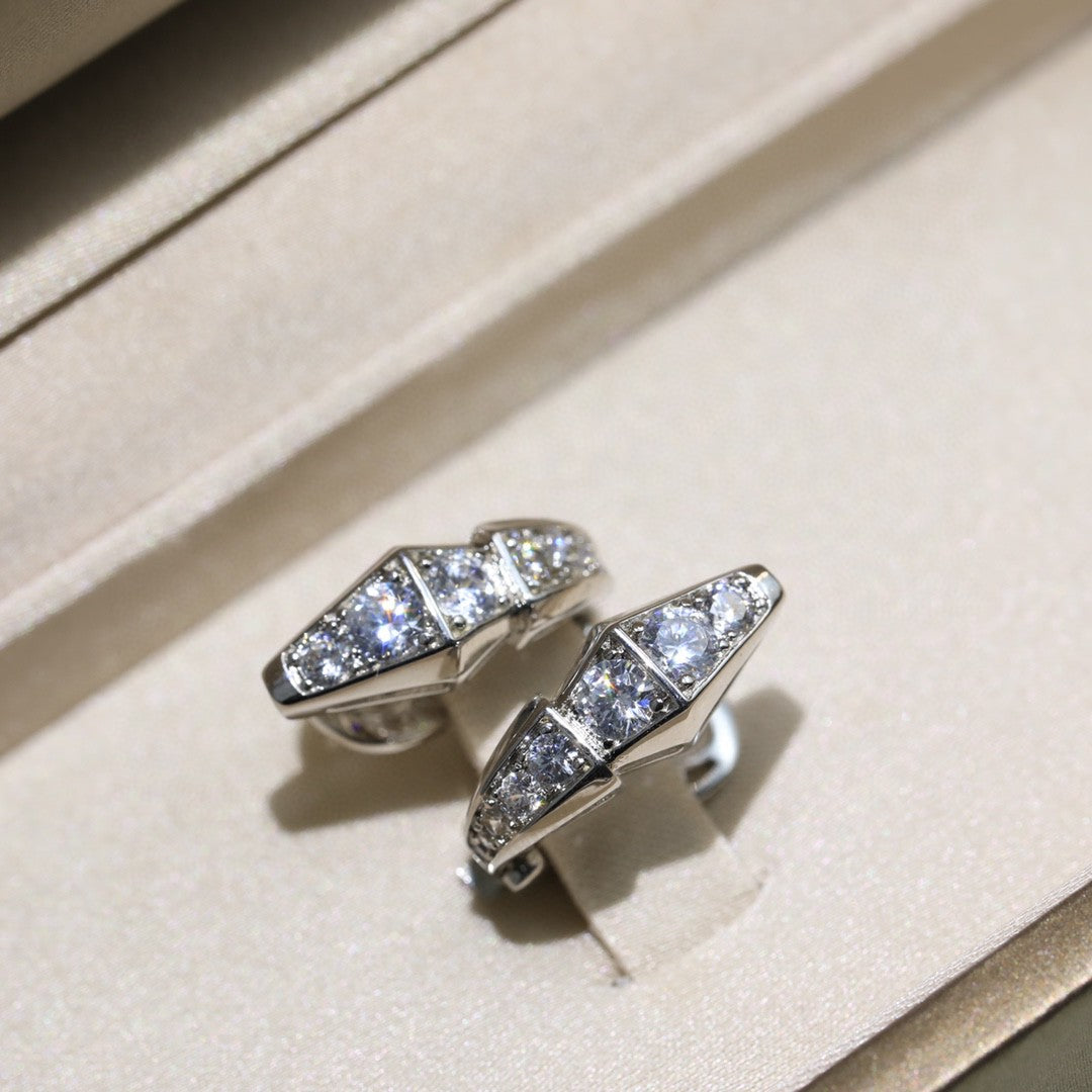 Bvlgari Serpenti Diamond 18K Gold Earrings