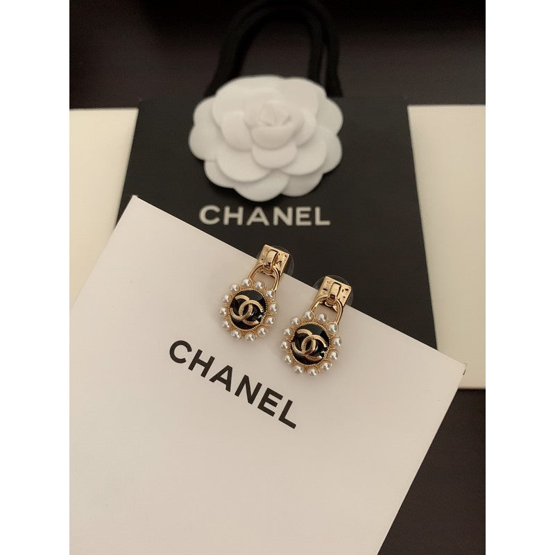 Chanel Pearl 18K Gold Earrings