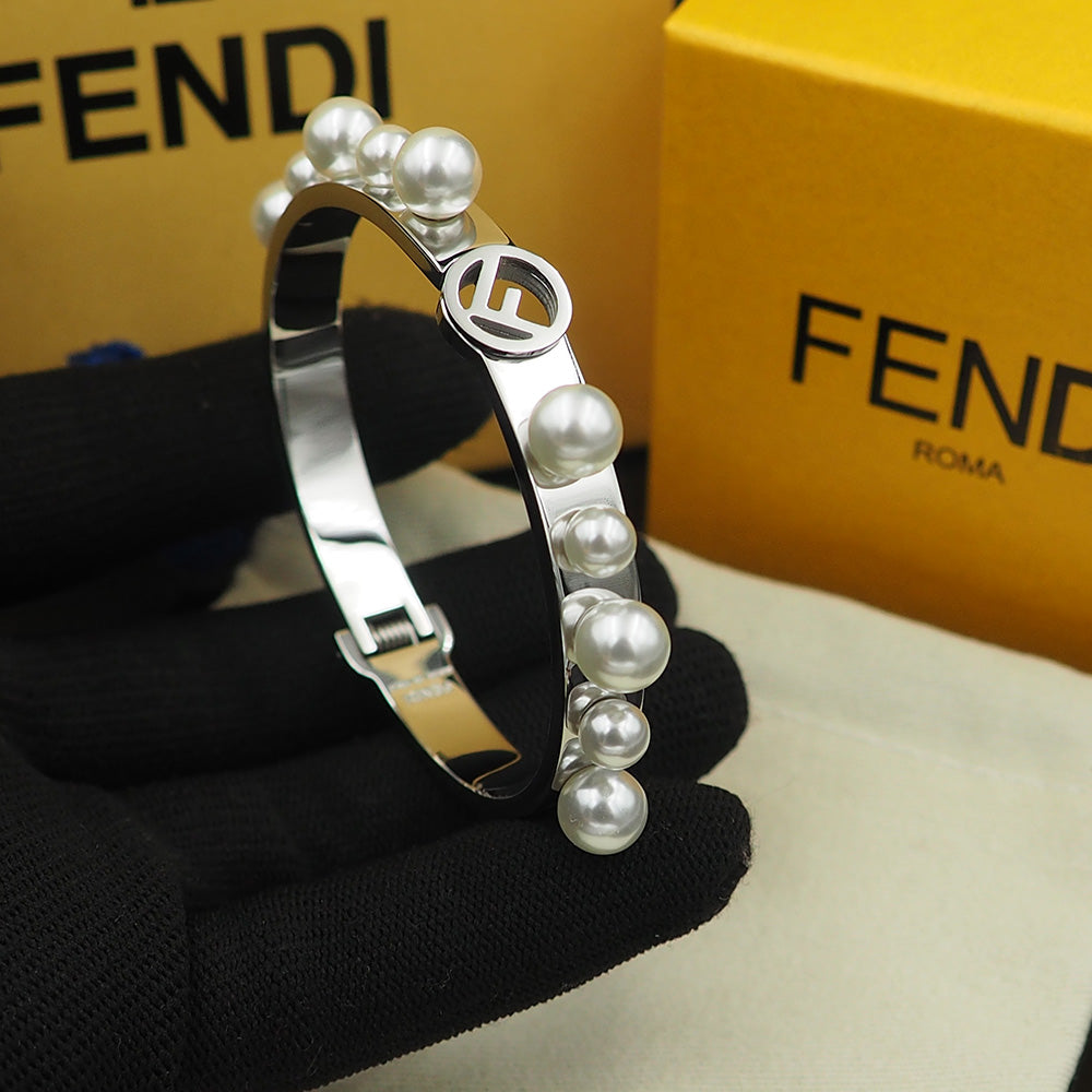 Fendi Pearls 18K Gold Bracelet