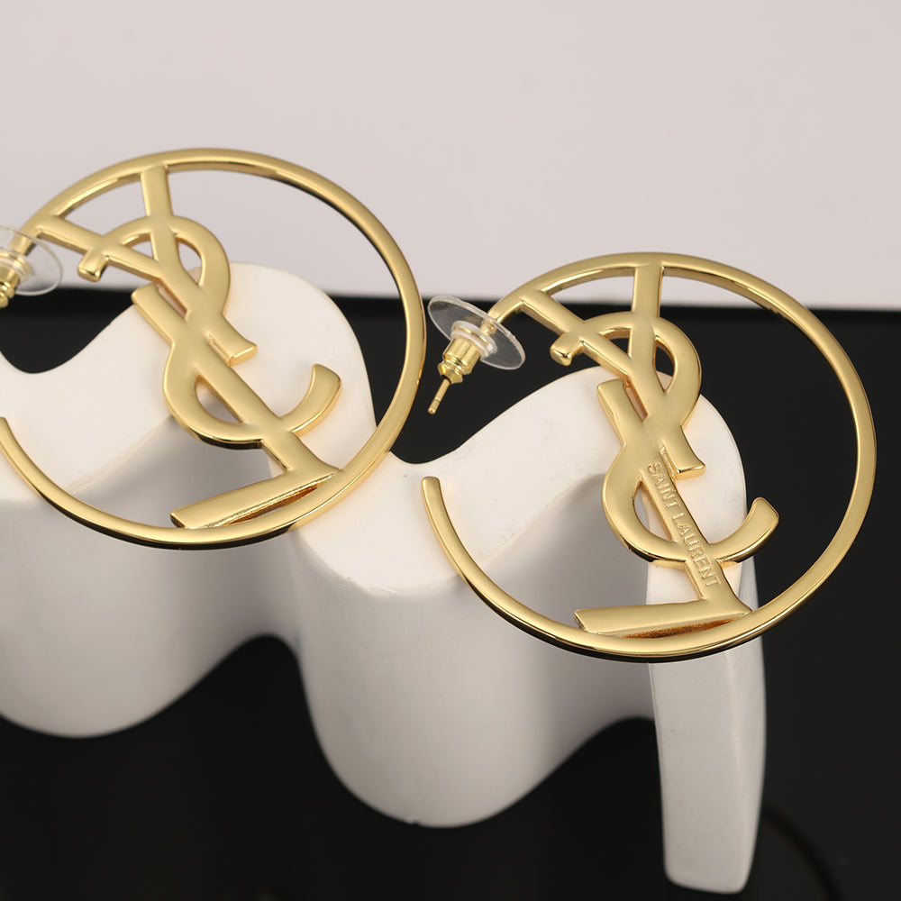 YSL Monogram 18K Gold Earrings