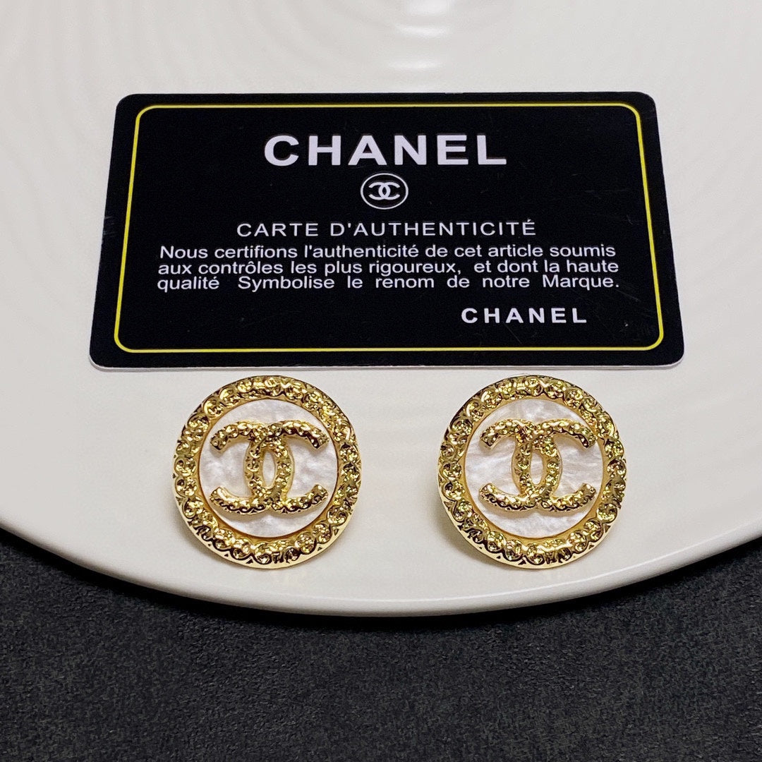 Chanel Crystal 18K Gold Earrings