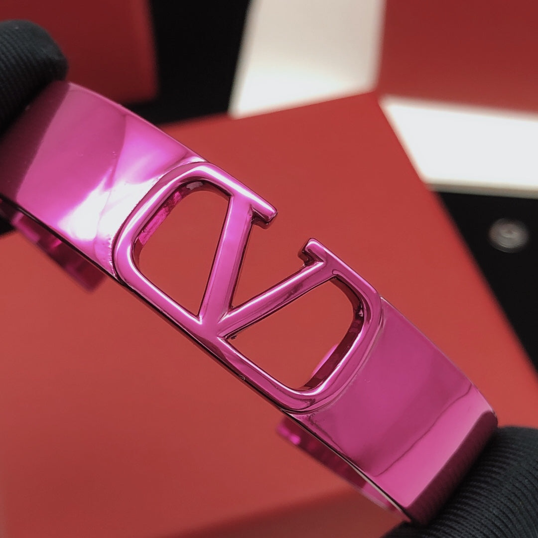 Valentino Pink Cuff 18K Gold Bracelet