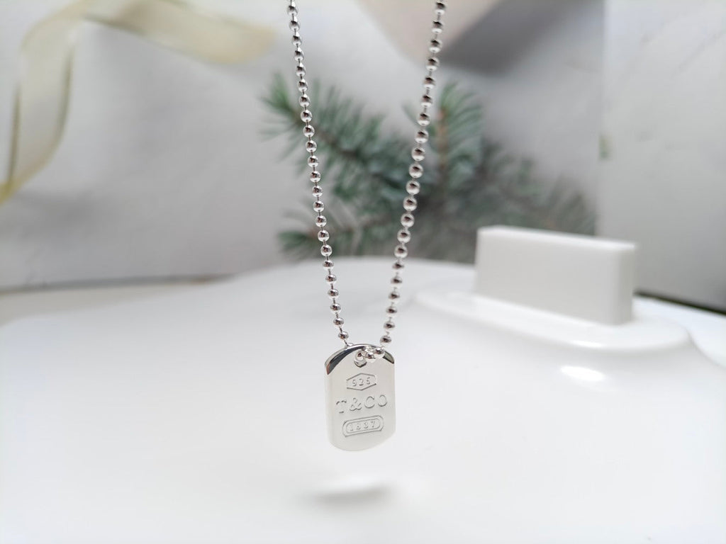 Tiffany 1837 Tag Pendant 18K Gold Necklace