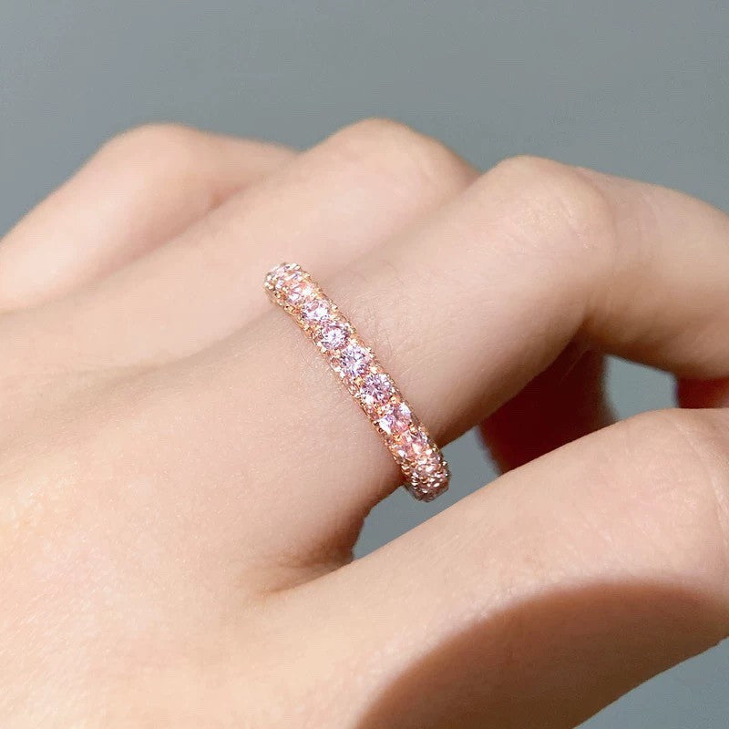 Tiffany Pink Crystal 18K Gold Ring
