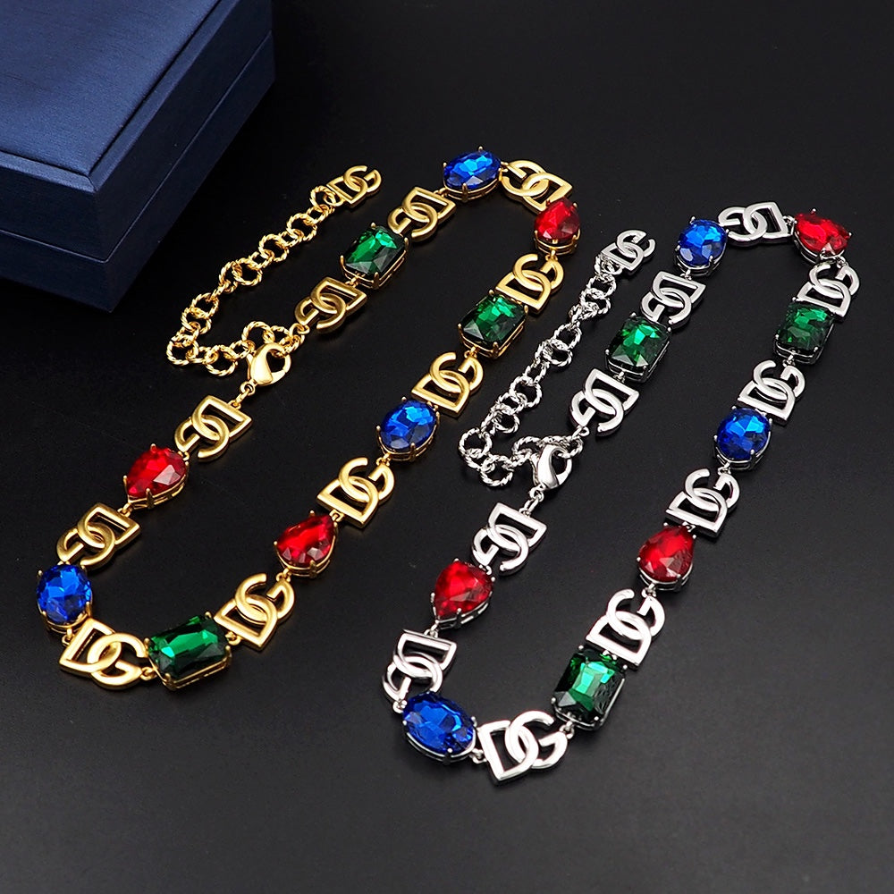 DG Crystals Choker 18K Gold Necklace