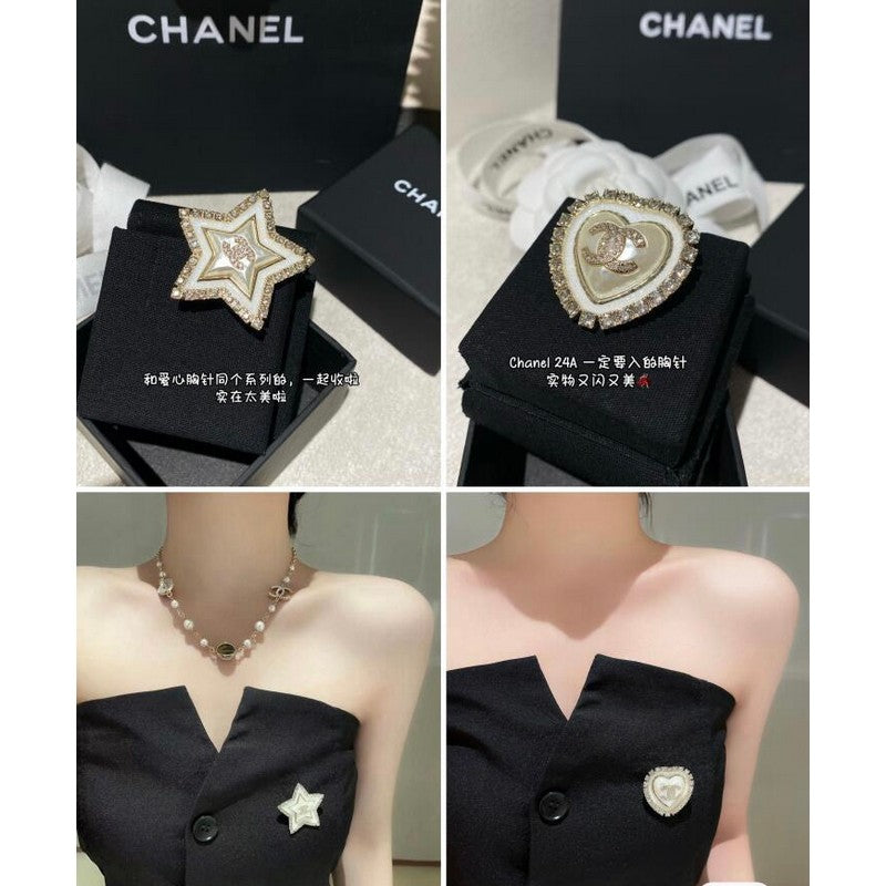 Chanel Star Pearl 18K Gold Brooch