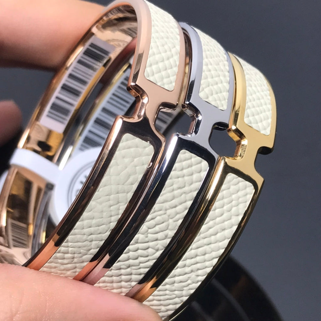 Hermes Olympe White 18K Gold Bracelet
