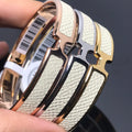 Hermes Olympe White 18K Gold Bracelet