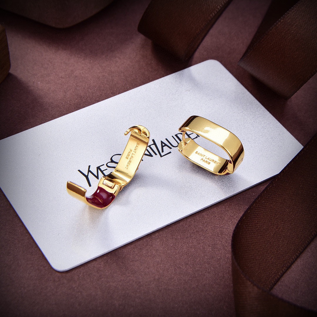 Red 18K Gold Earrings
