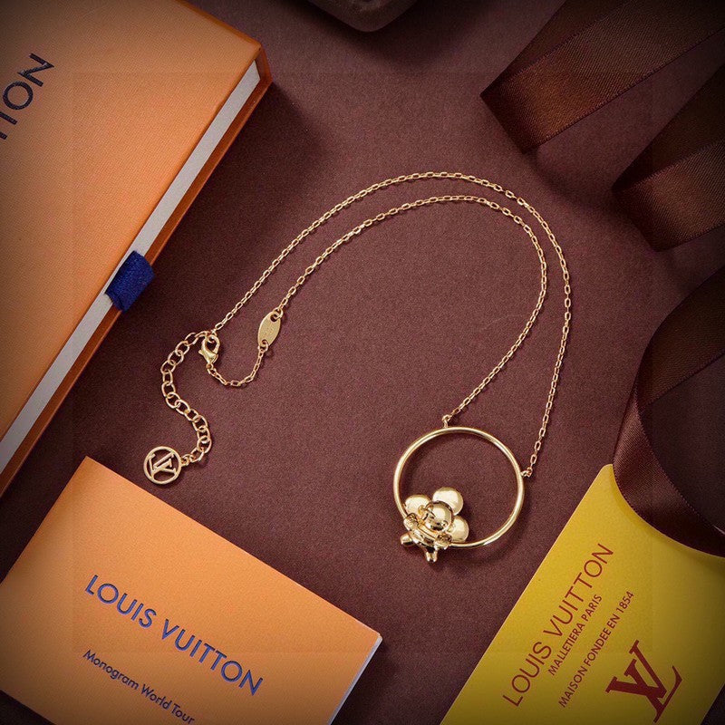 Louis Vuitton Vivienne Swinging 18K Gold Necklace