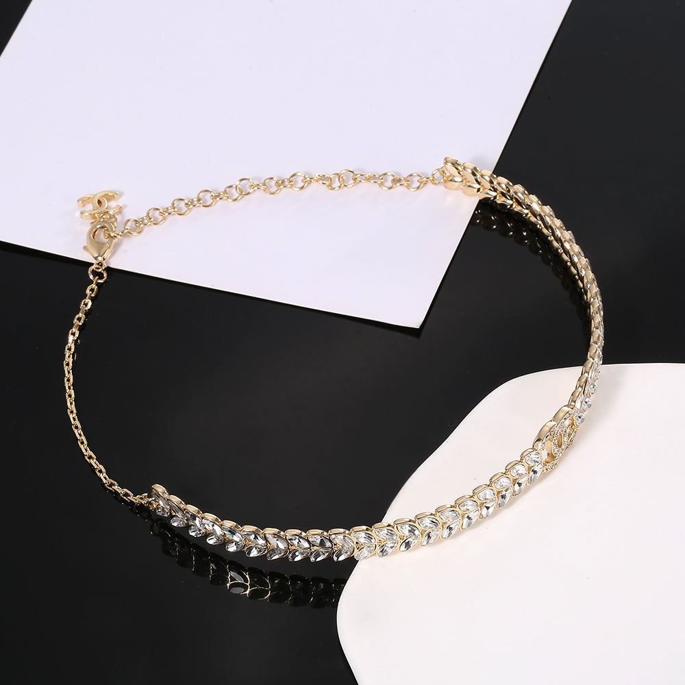 Chanel Diamonds Choker 18K Gold Necklace