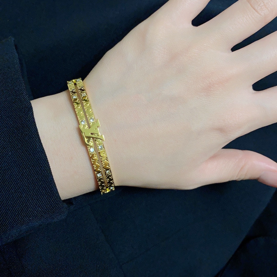 Louis Vuitton Double 18K Gold Bracelet