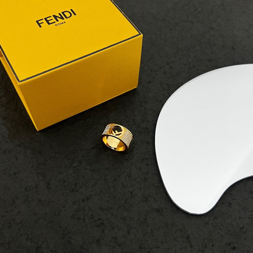 Fendi Is Wide 18K Gold Ring
