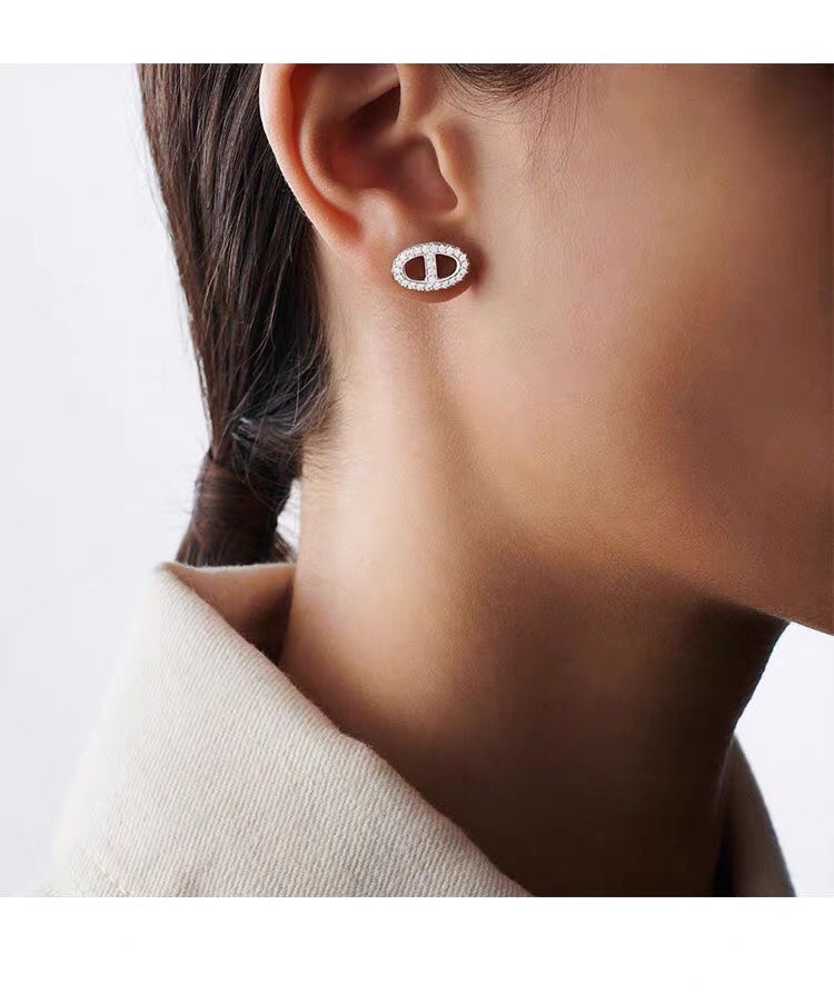 Hermes Farandole Diamond 18K Gold Earrings