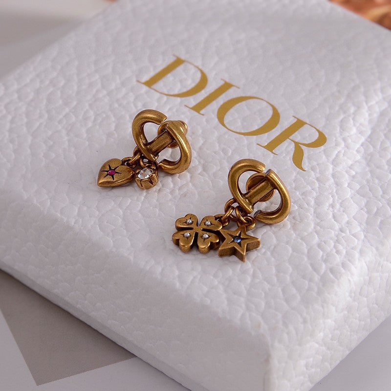 Dior Lucky Charms 18K Gold Earrings