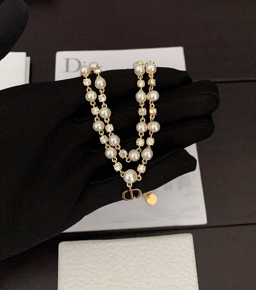 Dior Long Pearl Chain 18K Gold Necklace