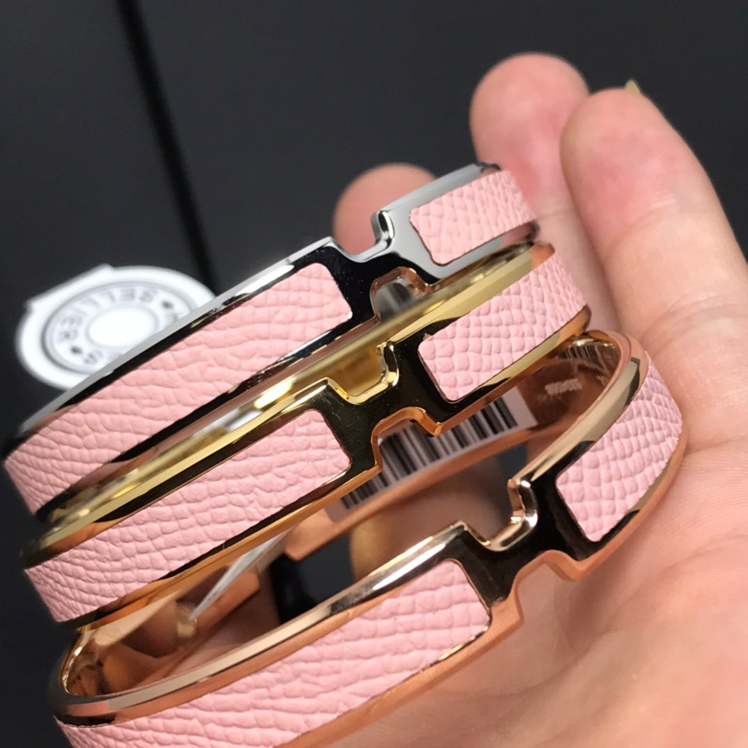 Hermes Olympe Light Pink 18K Gold Bracelet