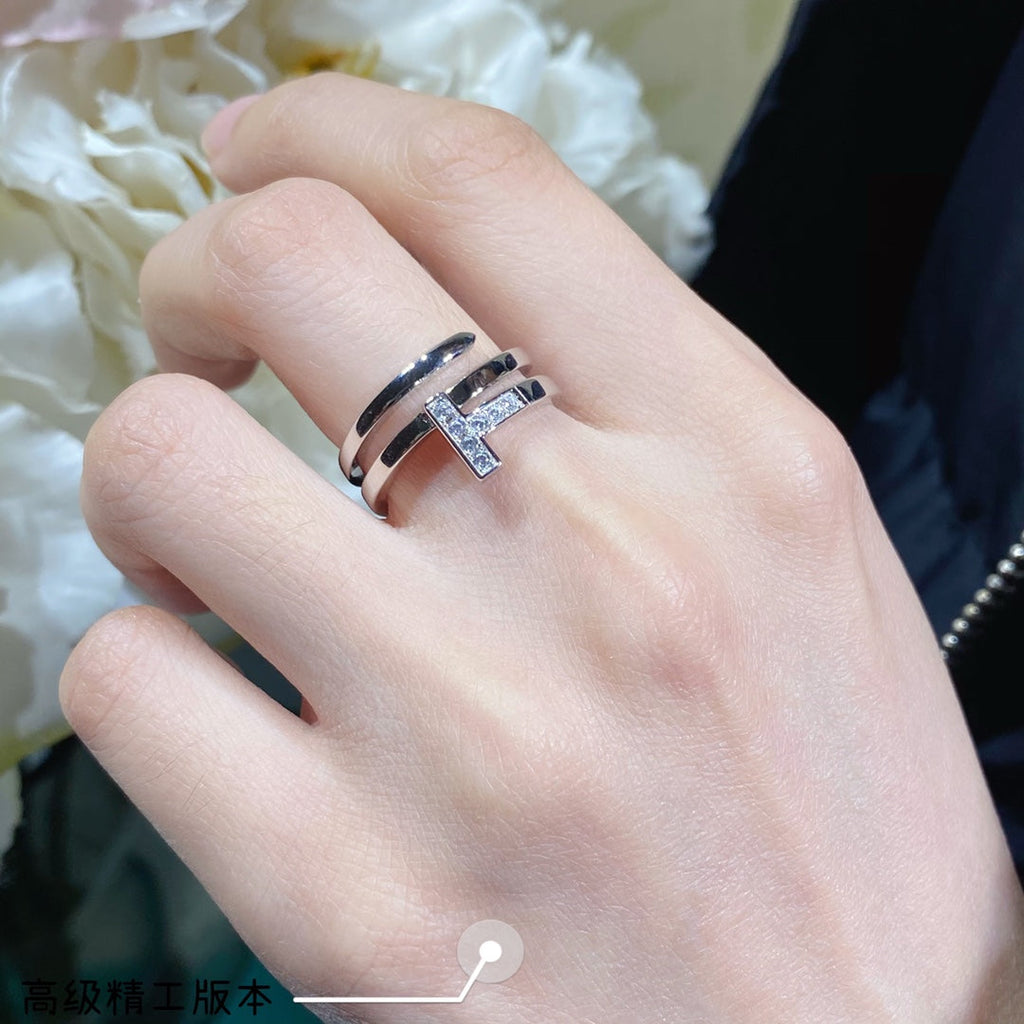 Tiffany Diamond Square 18K Gold Ring