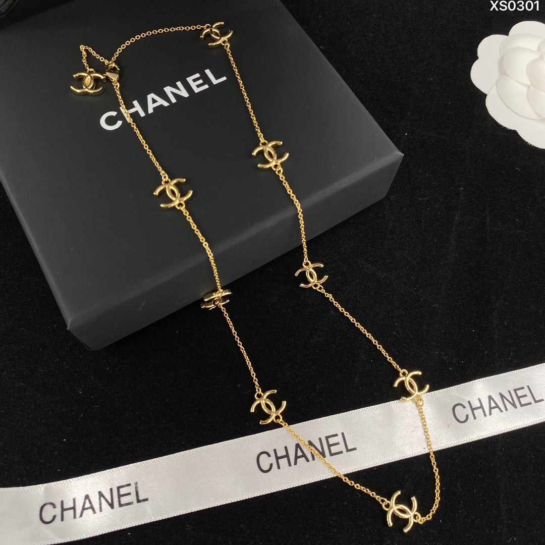 Chanel Multi-Logo 18K Gold Necklace