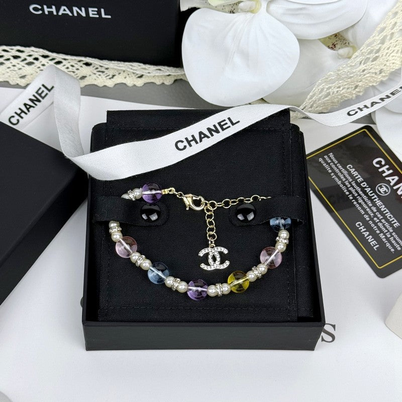 Chanel 26C Color Crystal 18K Gold Bracelet